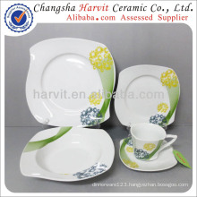 China Tableware Elegant Modern Lines Patterns S Square Shaped Dinnerware Dinner Set / Germany Fine Porcelain Dinnerware Set